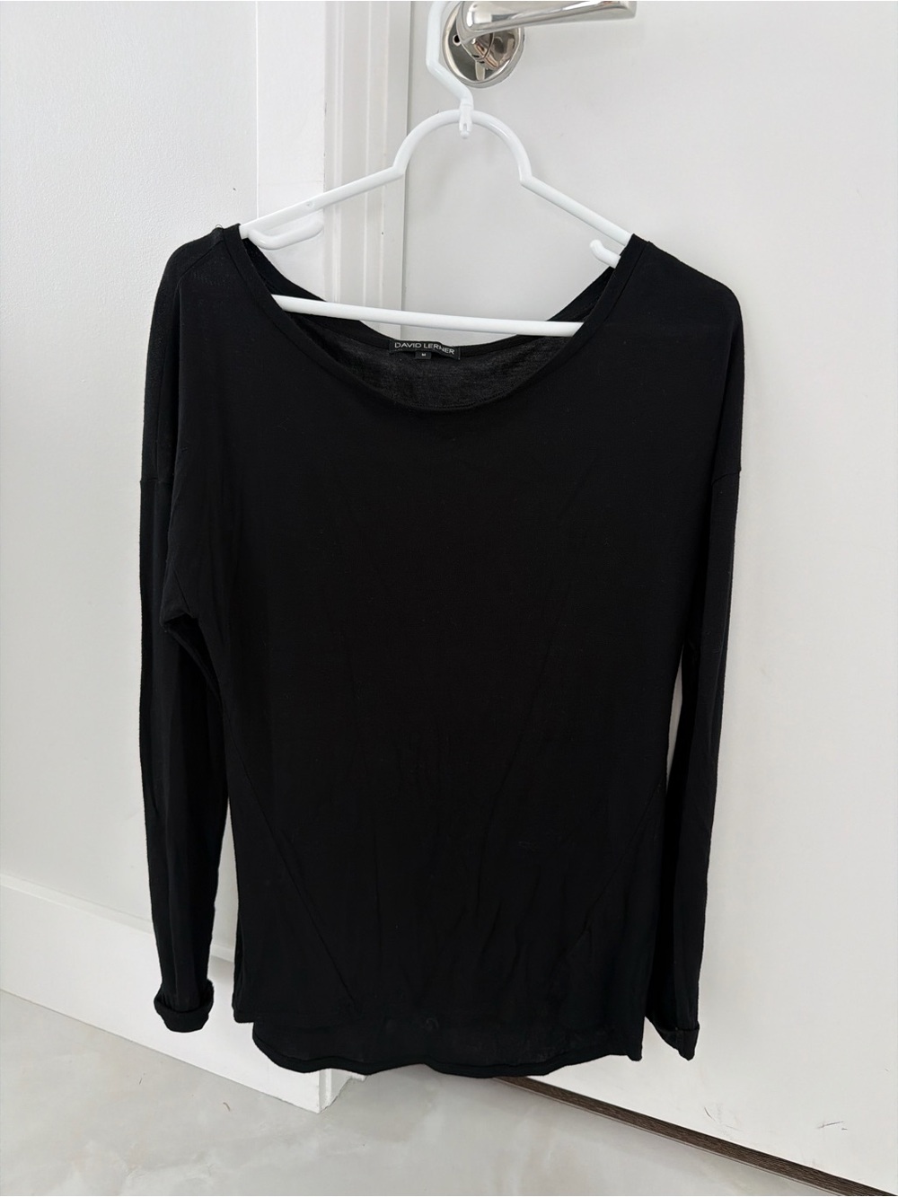 David Lerner Black Long-Sleeve Lightweight Top PRICED TO SELL
